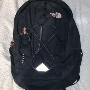 Black and Rose Gold NorthFace Backpack